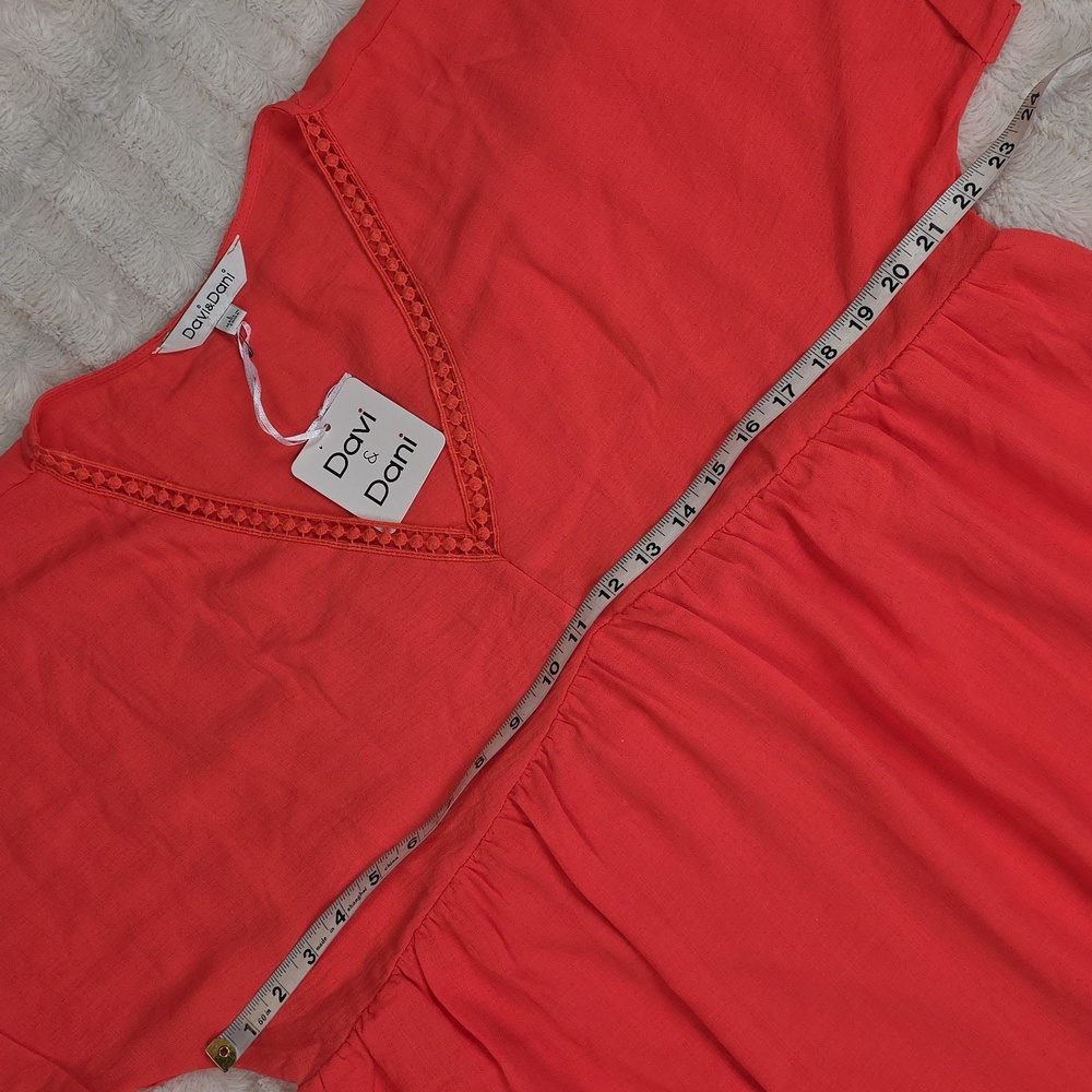 Davi & Dani Orange V Neck Mini-Dress NWT - Picture 10 of 14